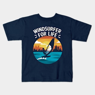 Windsurfer for life. Windsurfing Kids T-Shirt